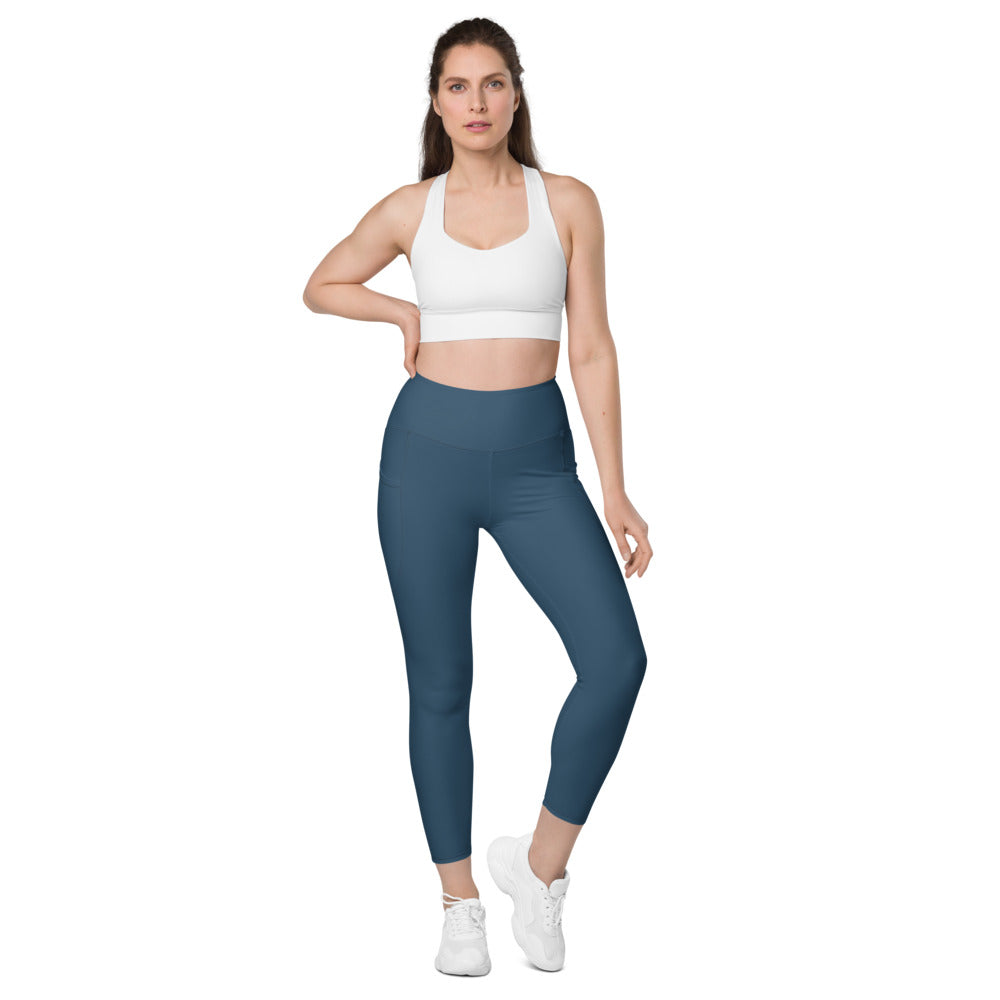 Women Crossover Leggings with Pockets Regular Fit and Plus Size