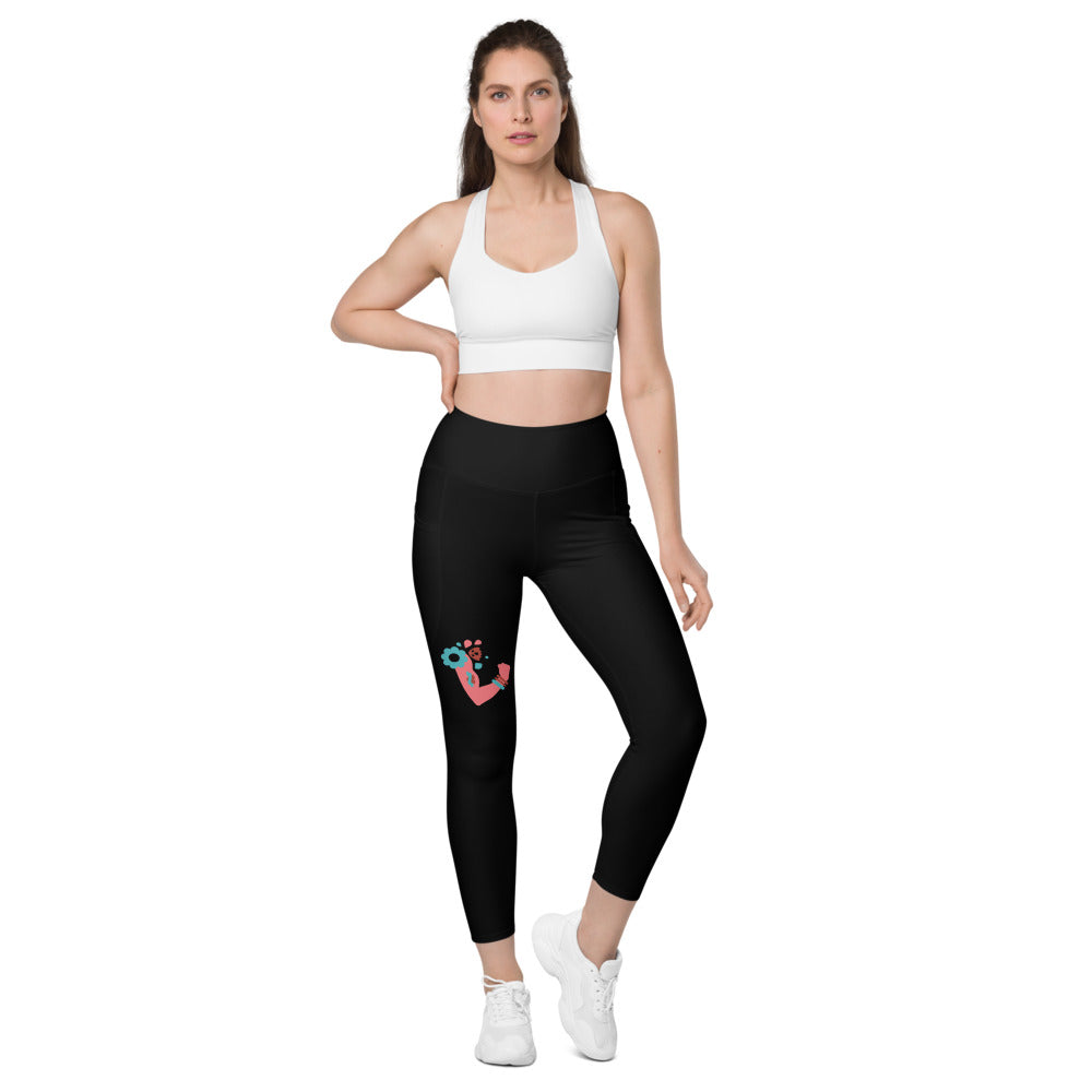 Women Crossover Leggings with Pockets Regular Fit and Plus Size