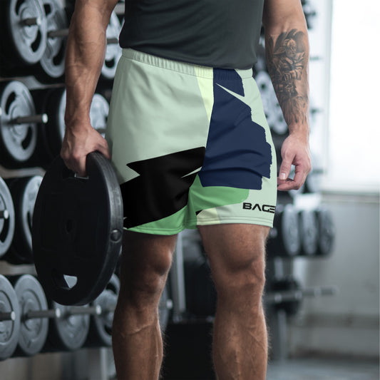 Men Mosaic Green Shorts