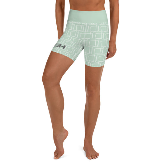 Women Teal Yoga Short Leggings